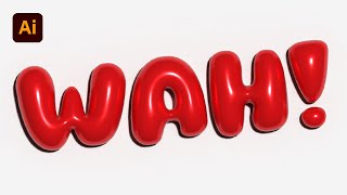 Tuto Illustrator  Effet de Texte 3D « Ballon en Plastique » [upl. by Efinnej419]