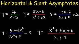 Horizontal Asymptotes and Slant Asymptotes of Rational Functions [upl. by Clarice]