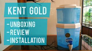 KENT GOLD OPTIMA Unboxing Review and Installation  BEST Non Electric Gravity Based Water Purifier [upl. by Pernell257]