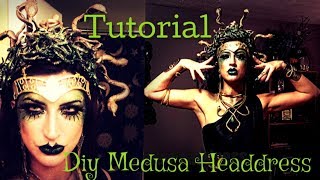 DIY Medusa Headdress Tutorial  Halloween Costume [upl. by Cirdes616]