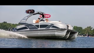 Godfrey Pontoon Boats  Aqua Patio 250 Express XP  Performance Rough amp Salt Water Triple Toon [upl. by Beckman]