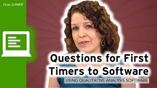 Questions for First Timers About Software Qualitative Research Methods [upl. by Gnouhp754]