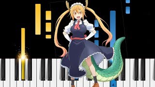 Miss Kobayashis Dragon Maid OP  Aozora no Rhapsody  Piano Tutorial [upl. by Ciapas]