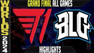 T1 vs BLG Highlights ALL GAMES  Worlds 2024 GRAND FINAL  T1 vs Bilibili Gaming [upl. by Laehcor]