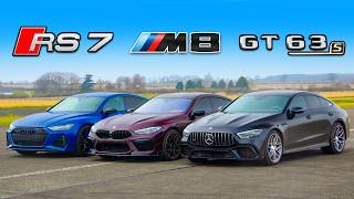 New RS7 Performance v BMW M8 v AMG GT63 DRAG RACE [upl. by Lala]