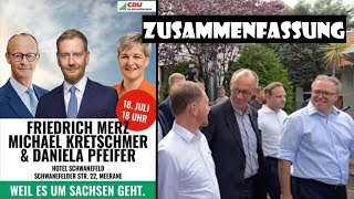 Zusammenfassung Merz amp Kretschmer in Meerane CDU Wahlkampf 18724 [upl. by Esta]