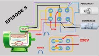 moteur 220v avec deux condensateurs et un interrupteur de changement [upl. by Dor]