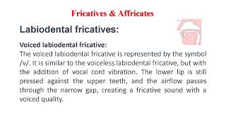 Ch 6 Fricatives and Affricates [upl. by Nakre253]