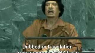 Borat spoof translation of Gaddafi at the UN [upl. by Acinorahs]