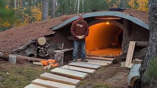 Man Builds 2Room Log CABIN Underground  Start to Finish by bushcraftua1 [upl. by Jdavie]