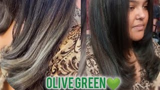 Olive Green 💚 Smokey Highlights by  Cmas Makeup Studio and Salon  official [upl. by Tnilf]