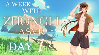 DAY 1 A Week With Zhongli  Should We Rest A Bit First M4A Genshin Impact ASMR [upl. by Anev]