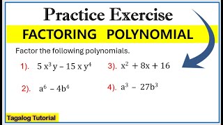 Tagalog Practice exercise factoringpolynomials polynomials factoring math8 howtofactor [upl. by Tella13]