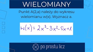 Punkt A2a należy do wykresu wielomianu wx Wyznacz a [upl. by Nonnahc627]