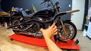 TBar Install on Club Style Dyna FXDX  Disassembly [upl. by Ylla]