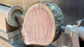 Amazing Woodturning Crazy  Art Amazing Wood Carving From Piece Red Arrive Attractive Masterpieces [upl. by Lahcim]