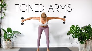 10 MIN TONED ARMS WORKOUT At Home Minimal Equipment [upl. by Awahsoj116]