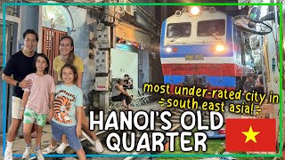 FIRST IMPRESSIONS OF HANOI  MOTORCYCLE MADNESS BACKSTREET JEEP TOUR AND TRAIN STREET [upl. by Alcock]