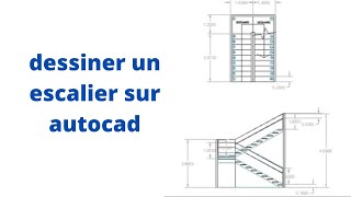 Dessiner un plan sur Autocad  leçon 4 رسم مخطط على برنامج الأوتوكاد الجزء االرابع lescalier درج [upl. by Halima355]