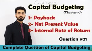 Lec11 NPVIRRPayback Capital Budgeting Exercise Part11 BBAMBA [upl. by Rimaj599]