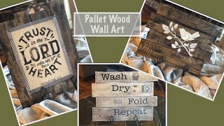 DIYPallet wood wall art One simple design three options [upl. by Naujed]