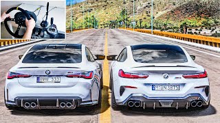 BMW M4 G82 amp BMW M8 F92 Convoy  Forza Horizon 5 Steering Wheel  Shifter Gameplay [upl. by Elmore234]