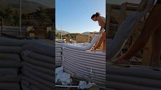 How we built our superadobe home howto shortvideo diy superadobe home [upl. by Attenaj]