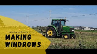 Neighboring Farmer Making Windrows in His John Deere [upl. by Elinad]