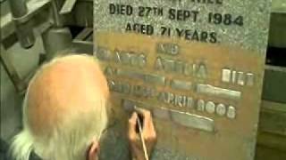 Creating a memorial headstone Raised Lead Inscription Part 1 By Lidsters of Worksopwmv [upl. by Auqinihs]