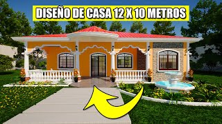 ⚪✅🌵Diseño de Casa 12x10 Metros  Como construir una casa estilo guatemalteco Recorrido Virtual [upl. by Neyrb168]