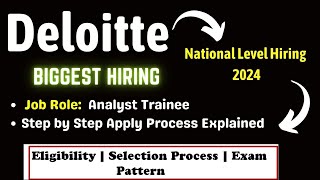 Deloitte NLA Mass Hiring 2024  Deloitte National Level Recruitment 2024  Selection Process [upl. by Islaen]