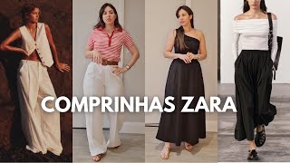 COMPRINHAS ZARA  calça PANTALONA linho SAIA MIDI [upl. by Notsirhc]