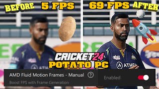 Cricket 24 Best Graphics settings for low end pc  Potato PC [upl. by Anirres778]