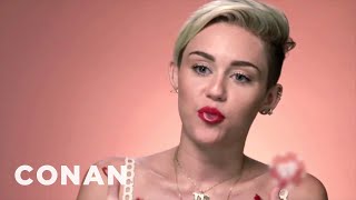 Miley Cyrus Tongue Wont Stop  CONAN on TBS [upl. by Lion569]