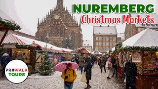 Christmas Markets of Nuremberg Germany  Day Walk  4K 60fps with Captions Nürnberg [upl. by Aralomo]