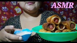 ASMR comiendo mini taquitos con aderezo 😄 [upl. by Amando511]