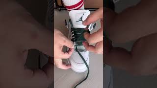 Stop lacing your Jordan 4 the normal way Try this reverse lace method [upl. by Chaker358]