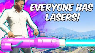 GTA 5 But Everyone Has LASERS [upl. by Sueddaht581]