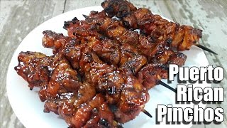 Puerto Rican PinchosChicken Kabob Recipe  Episode 276 [upl. by Adnamahs]