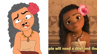 Where You Are Moana Drawing Meme  Moana funny drawing [upl. by Fortunia]