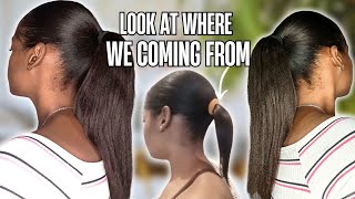 Growing Relaxed 4C Hair Relaxed Hair Update Milestones and Relaxed Hair Goal [upl. by Elolcin]