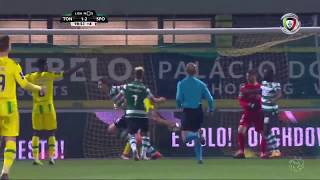 Golo de Coates Tondela 12 Sporting Liga 23ªJ [upl. by Nairadas968]