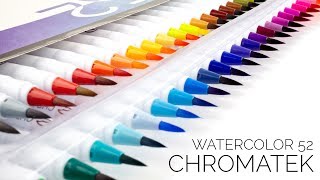 Watercolor Brush Pens Ultimate Tutorials Set  50 Pens amp Two Blending Brushes From Chromatek [upl. by Sansen45]