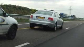 Highspeed Audi towing Opel Corsa [upl. by Innaig370]