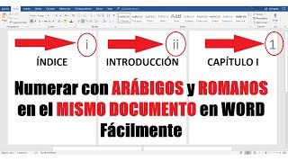 CÓMO NUMERAR CON ROMANOS Y ARÁBIGOS EN EL MISMO DOCUMENTO EN WORD [upl. by Enogitna]