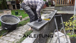 Mauerabdeckplatten kleben  Anleitung [upl. by Ayrad]