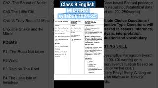 CLASS 9  ENGLISH MIDTERM SYLLABUS  202425  dreamacdemy exam [upl. by Ojahtnamas]