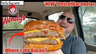 Wendys NEW Pretzel Baconator Review brickeats [upl. by Theola]