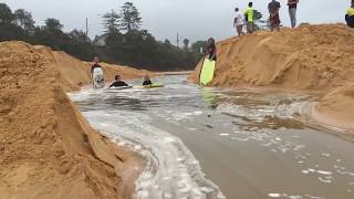 Terrigal river mouth opens up live Awesome must watch kids surfing [upl. by Anitsirc]