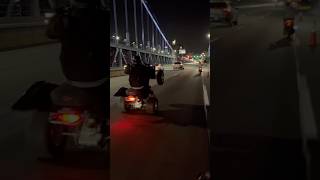 WHEELIES THROUGH BRIDGE bikelife ltz400 wheelies fyp [upl. by Akins206]